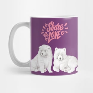 Samoyed Dogs Share the Love Mug